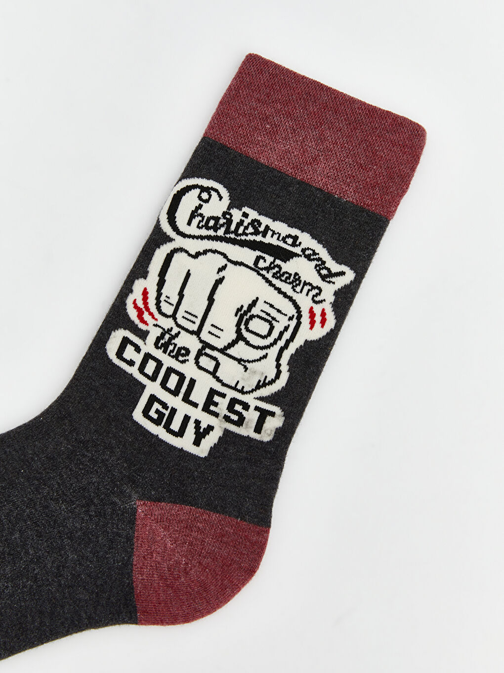 Antrasit Baskılı Erkek Soket Çorap-1