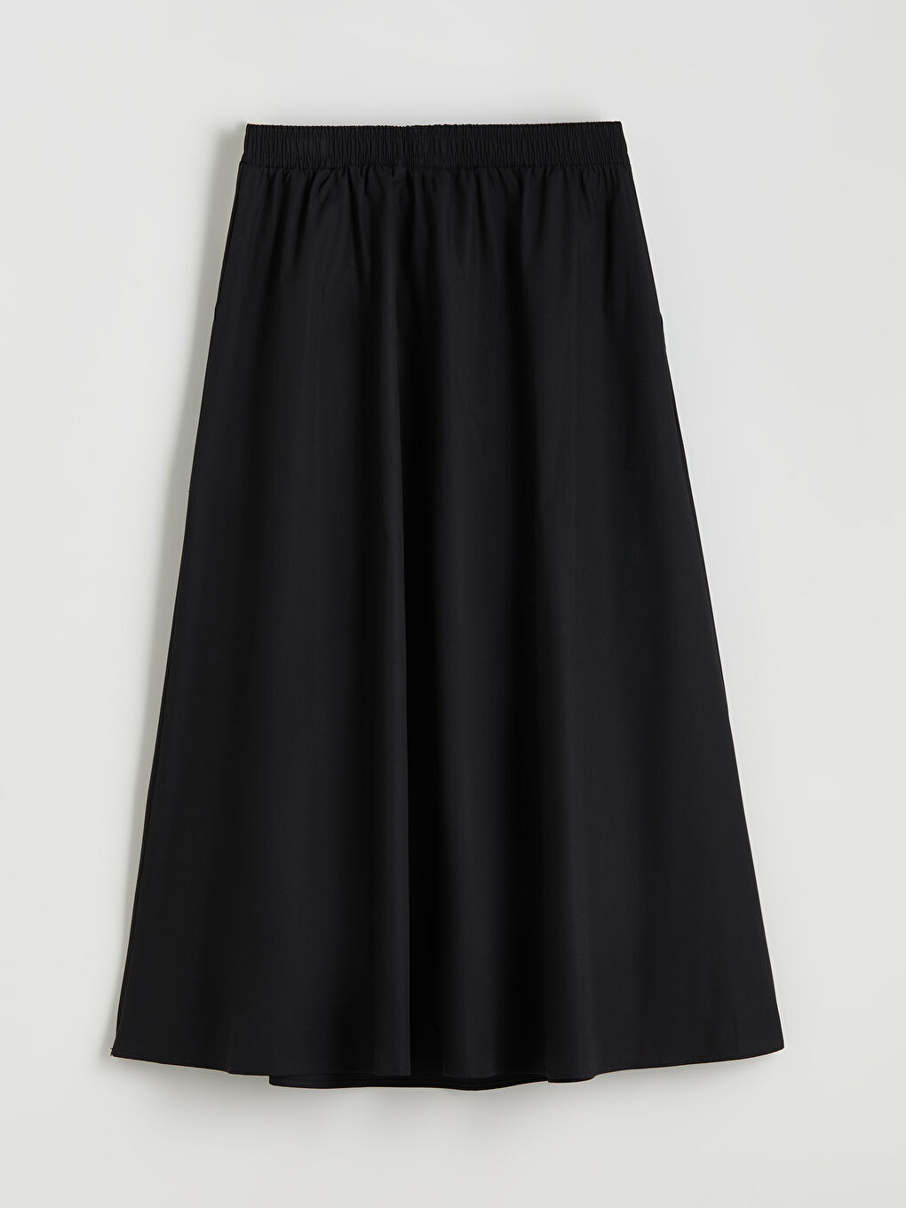 Elastic Waist Poplin A-Line Skirt-6