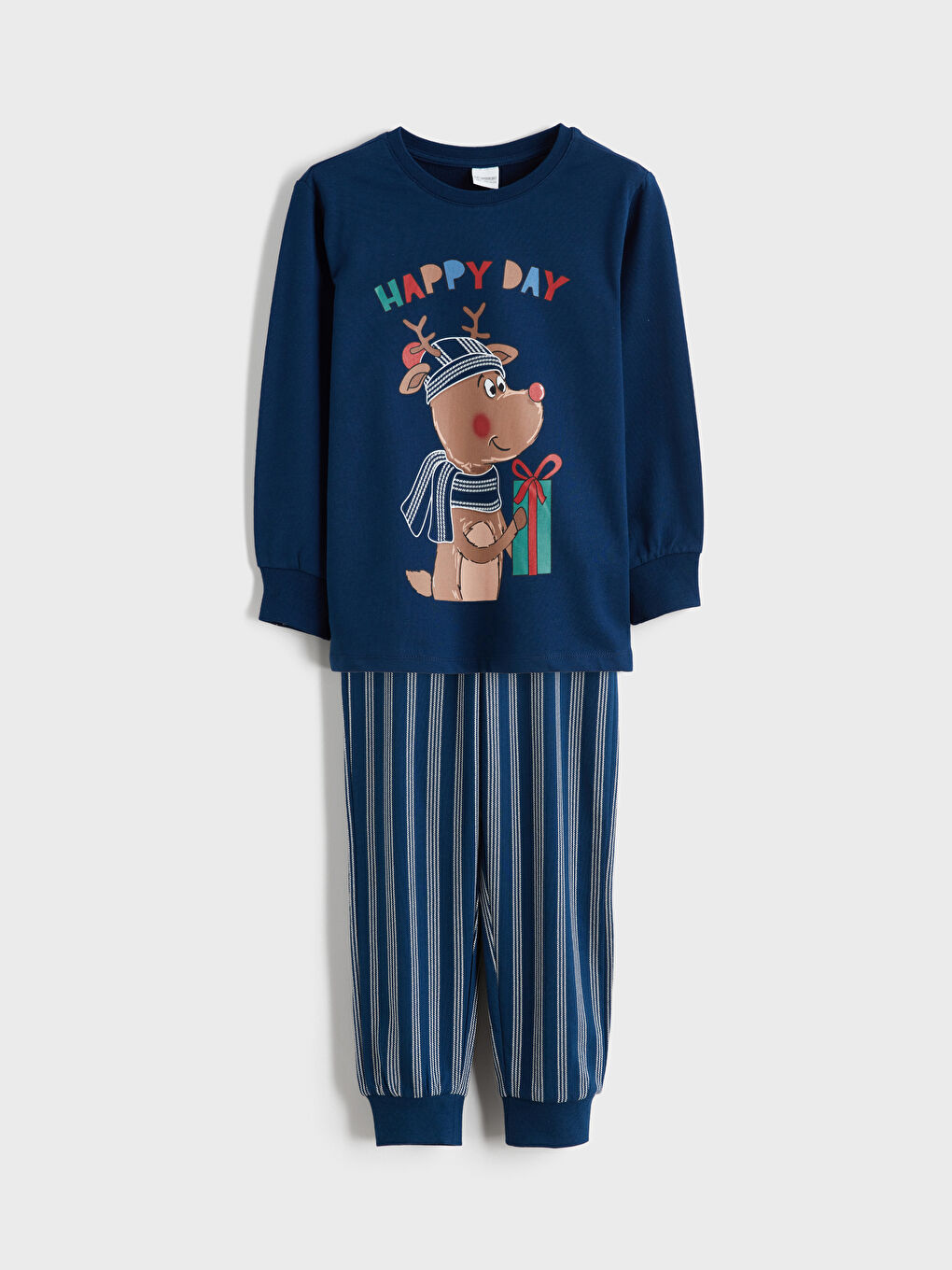 Lacivert Baskılı Erkek Çocuk Pijama Takımı-3