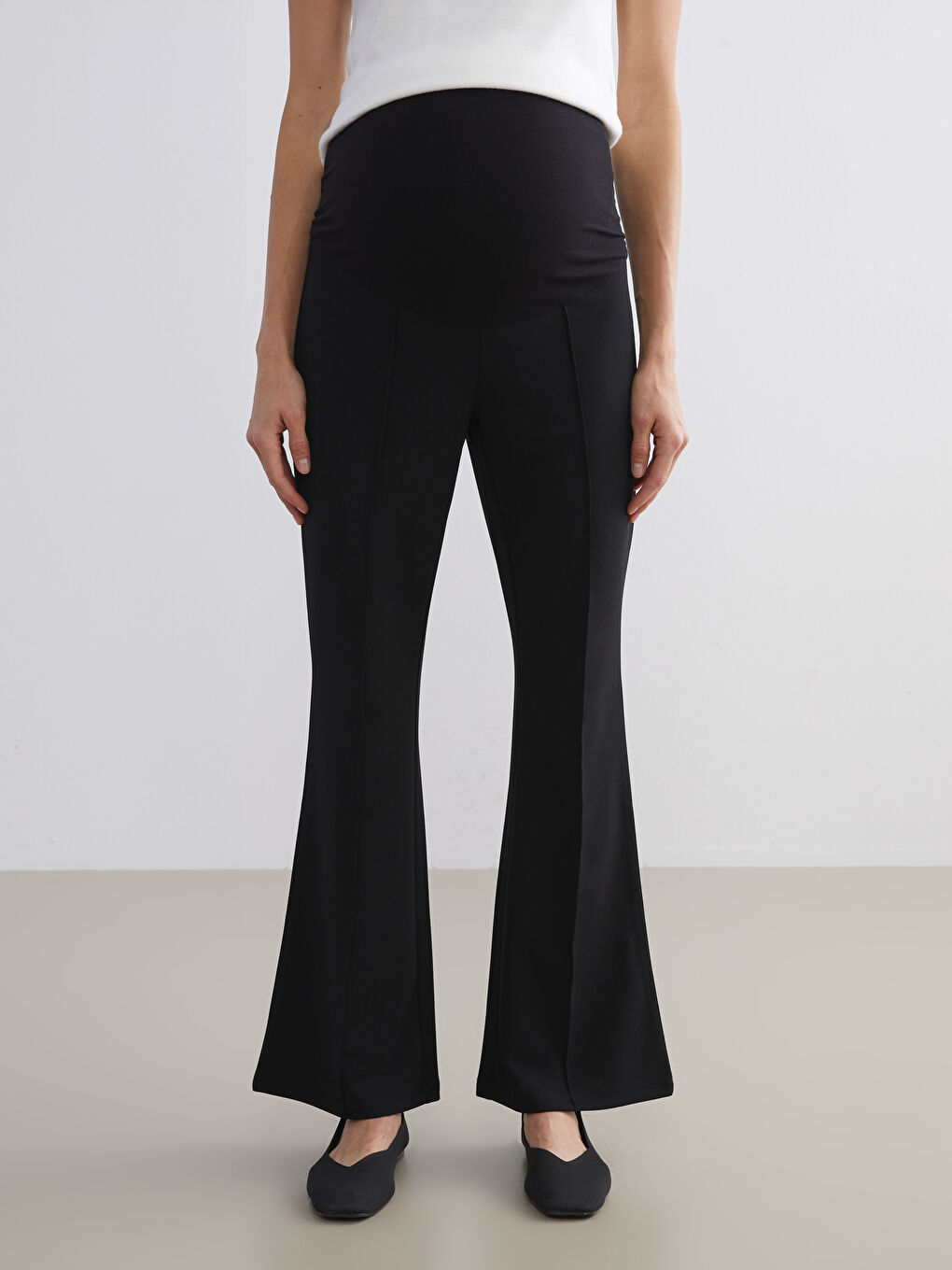 Adjustable Waist Elastic Maternity Trousers-1