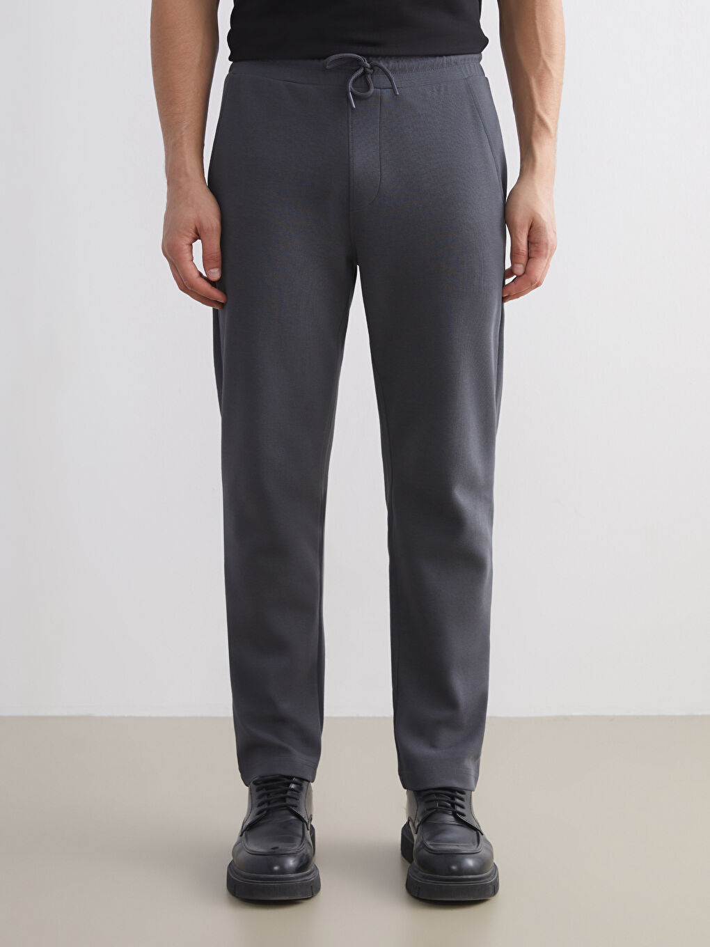 Antrasit Standart Kalıp Erkek Eşofman Altı-2