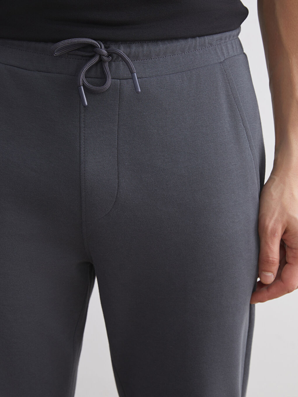 Antrasit Standart Kalıp Erkek Eşofman Altı-3