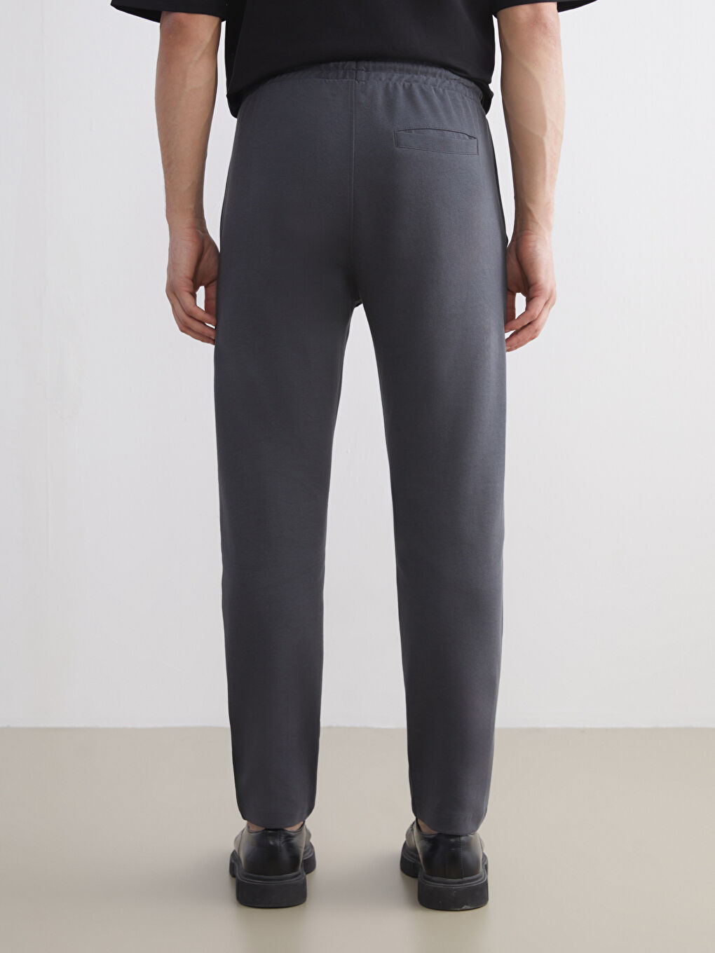 Antrasit Standart Kalıp Erkek Eşofman Altı-4