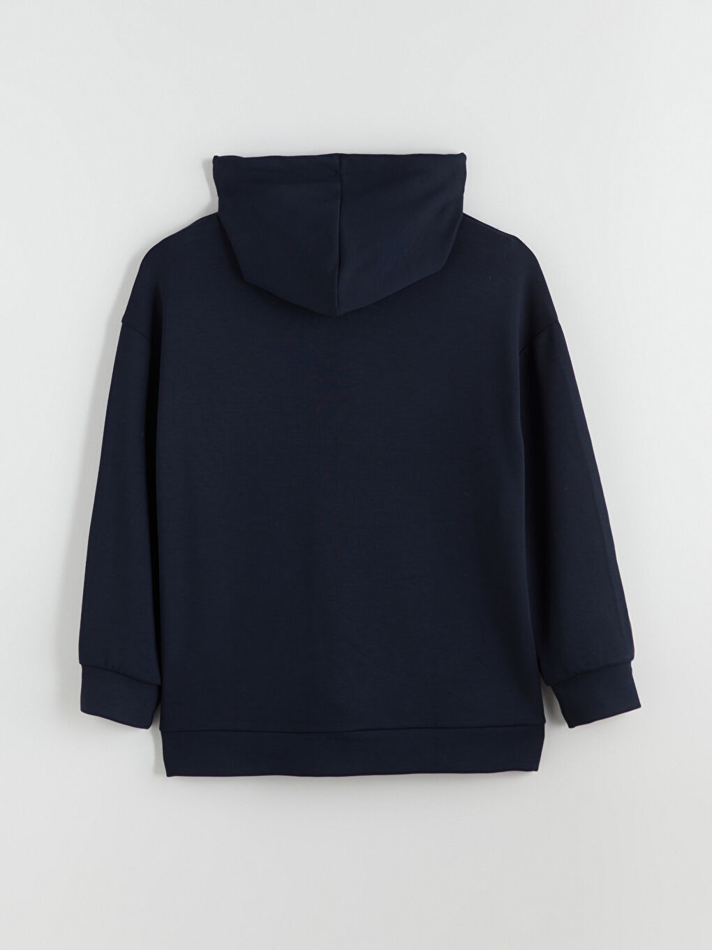 Lacivert Kapüşonlu Kadın Sweatshirt Tunik-5