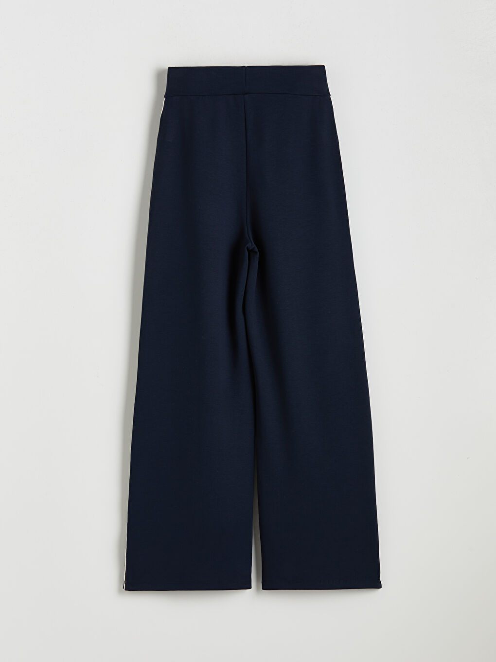 Lacivert Beli Lastikli Geniş Paça Kadın Eşofman Altı-5