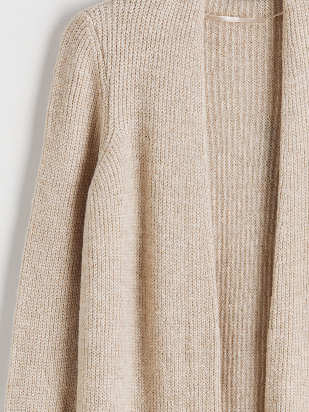 Bej Şal Yaka Kadın Triko Hırka-5