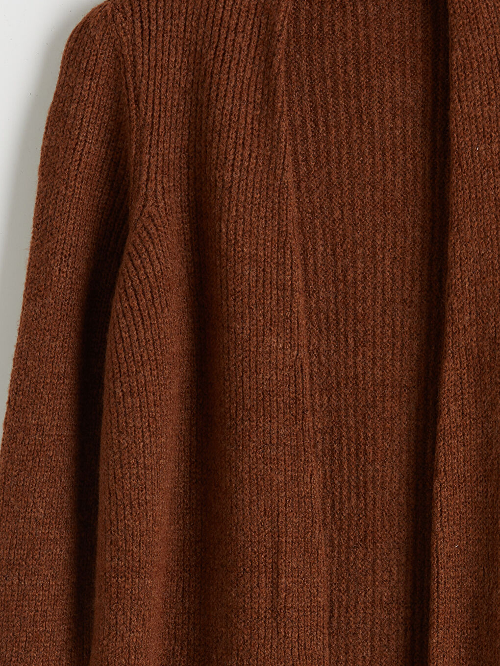 Kahverengi Şal Yaka Kadın Triko Hırka-5