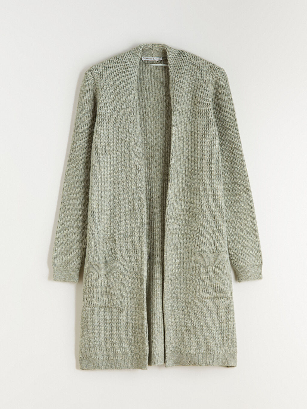 Yeşil Şal Yaka Kadın Triko Hırka-4