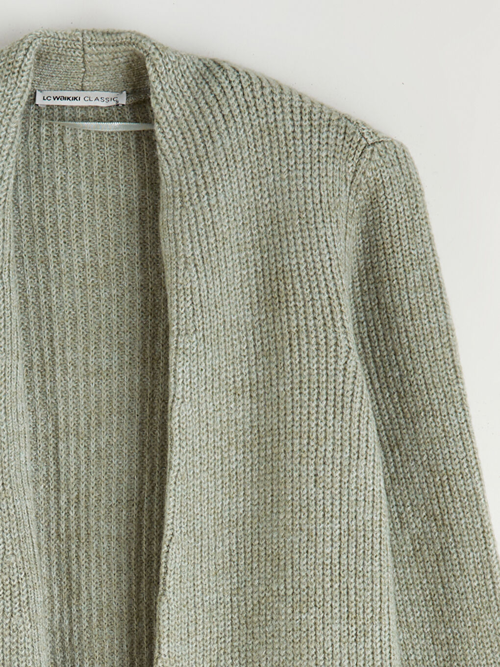 Yeşil Şal Yaka Kadın Triko Hırka-5