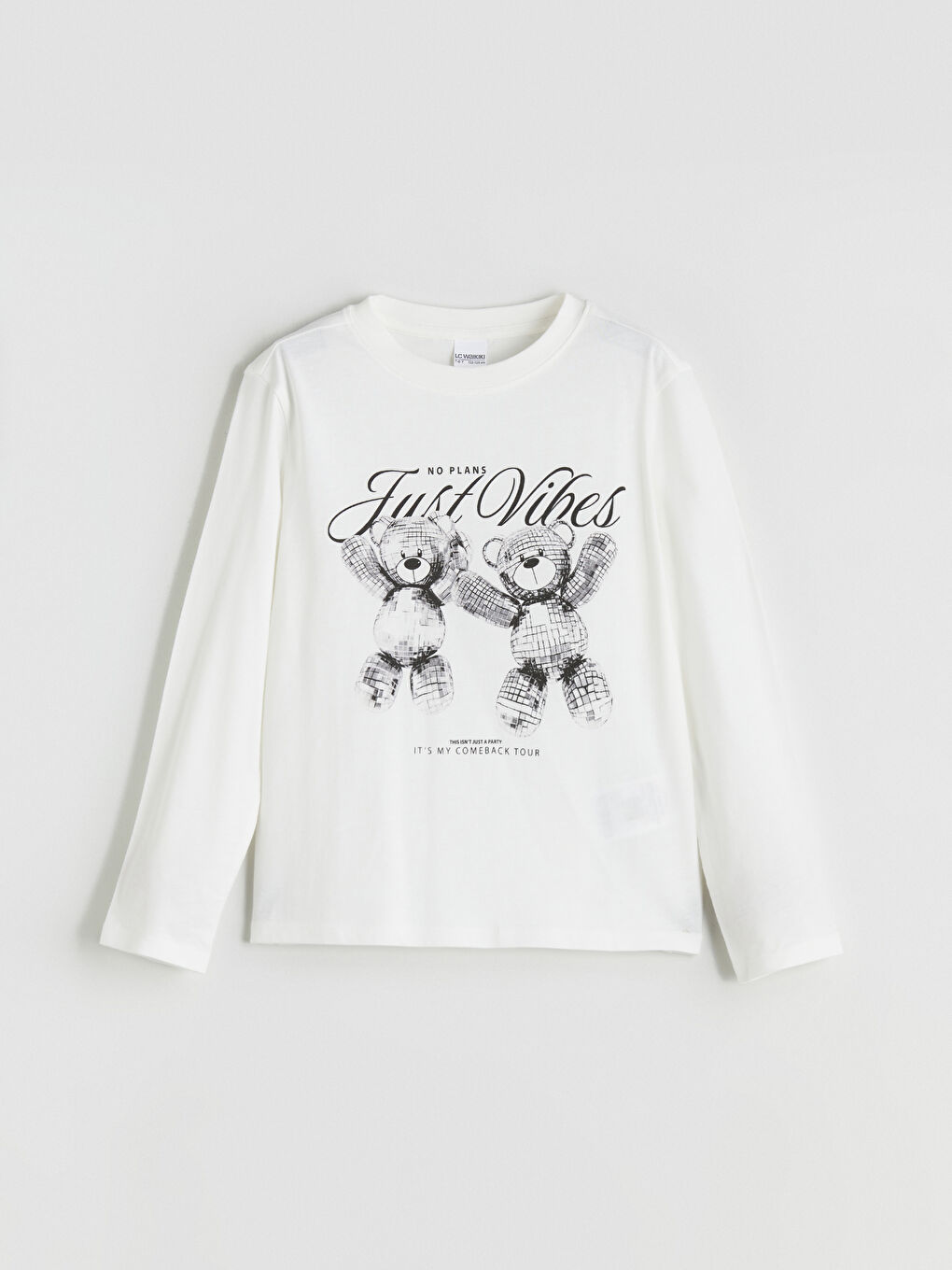 Crew Neck Long Sleeve Printed Girls' T-Shirt-2