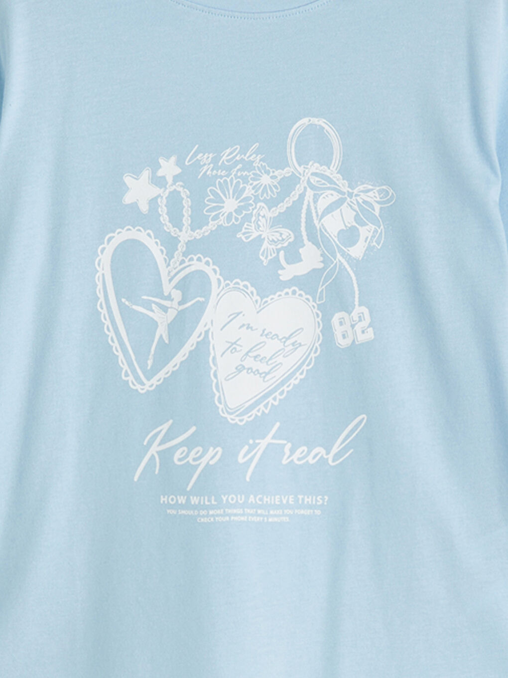 Crew Neck Long Sleeve Printed Girls' T-Shirt-1