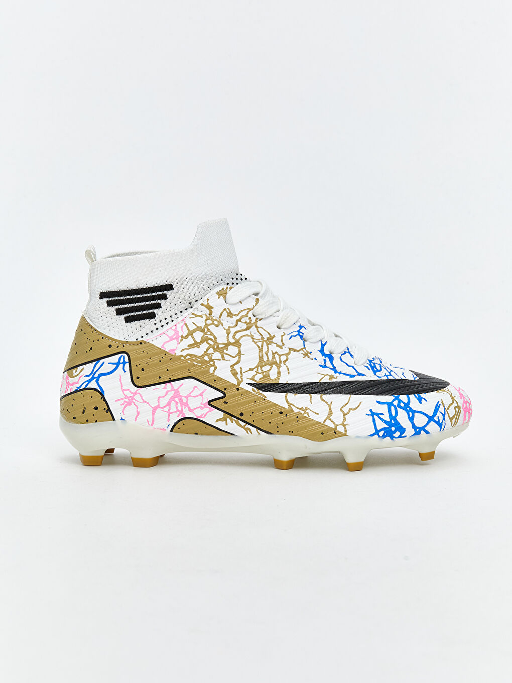 Printed Laced Boys' Soccer Shoes-1