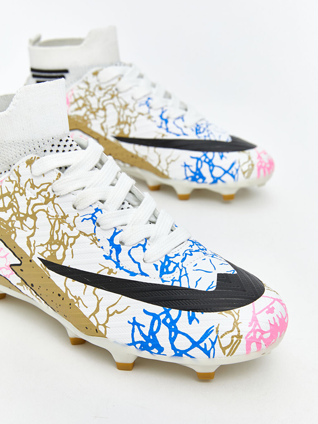 Printed Laced Boys' Soccer Shoes-2