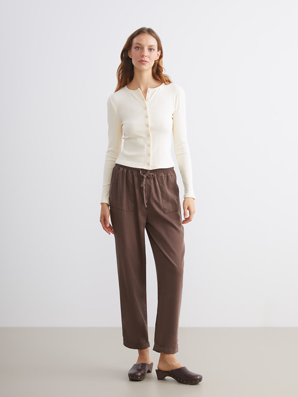 LCW Vision Crew Neck Women's Cardigan -W5JR18Z8-FDP