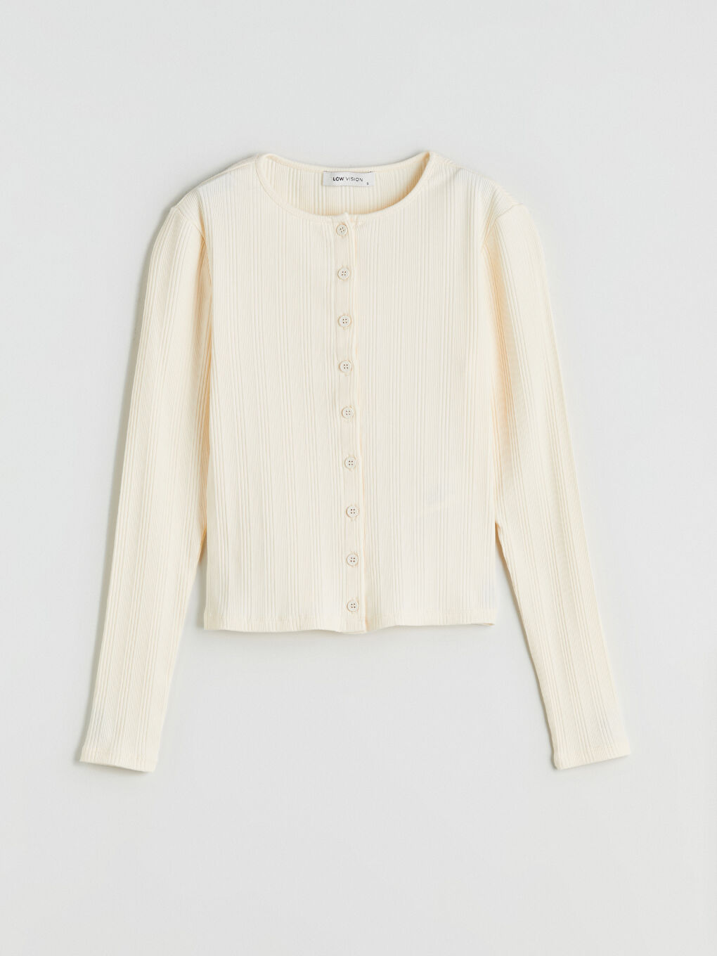 LCW Vision Crew Neck Women's Cardigan -W5JR18Z8-FDP