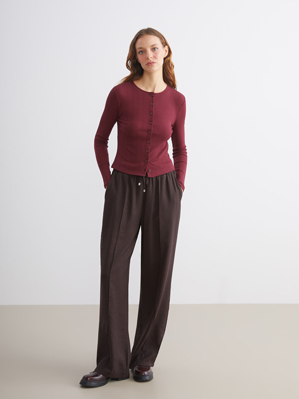 LCW Vision Crew Neck Women's Cardigan -W5JR18Z8-HQV