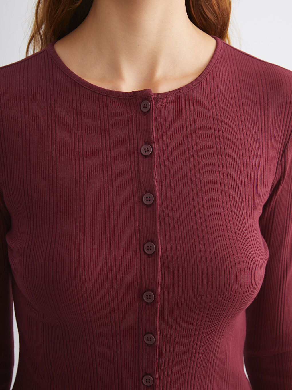 LCW Vision Crew Neck Women's Cardigan -W5JR18Z8-HQV