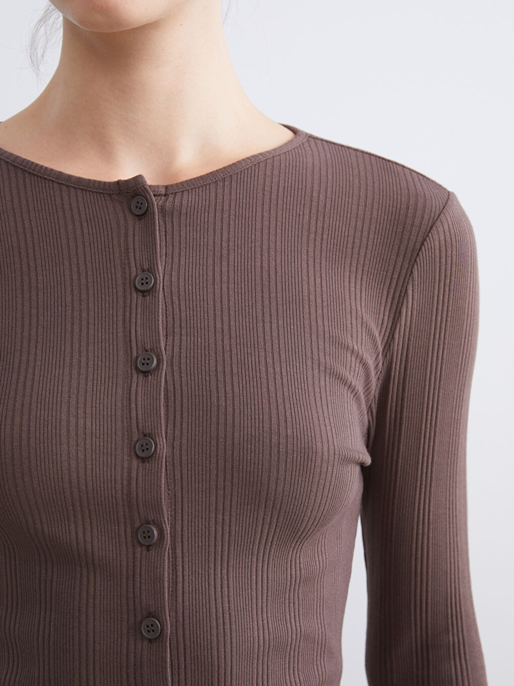 Crew Neck Women's Cardigan-2