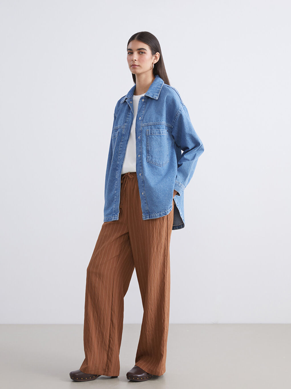 LCW Modest Elasticated Waist Modal Blend Women's Trousers -W5JR19Z8-LEW