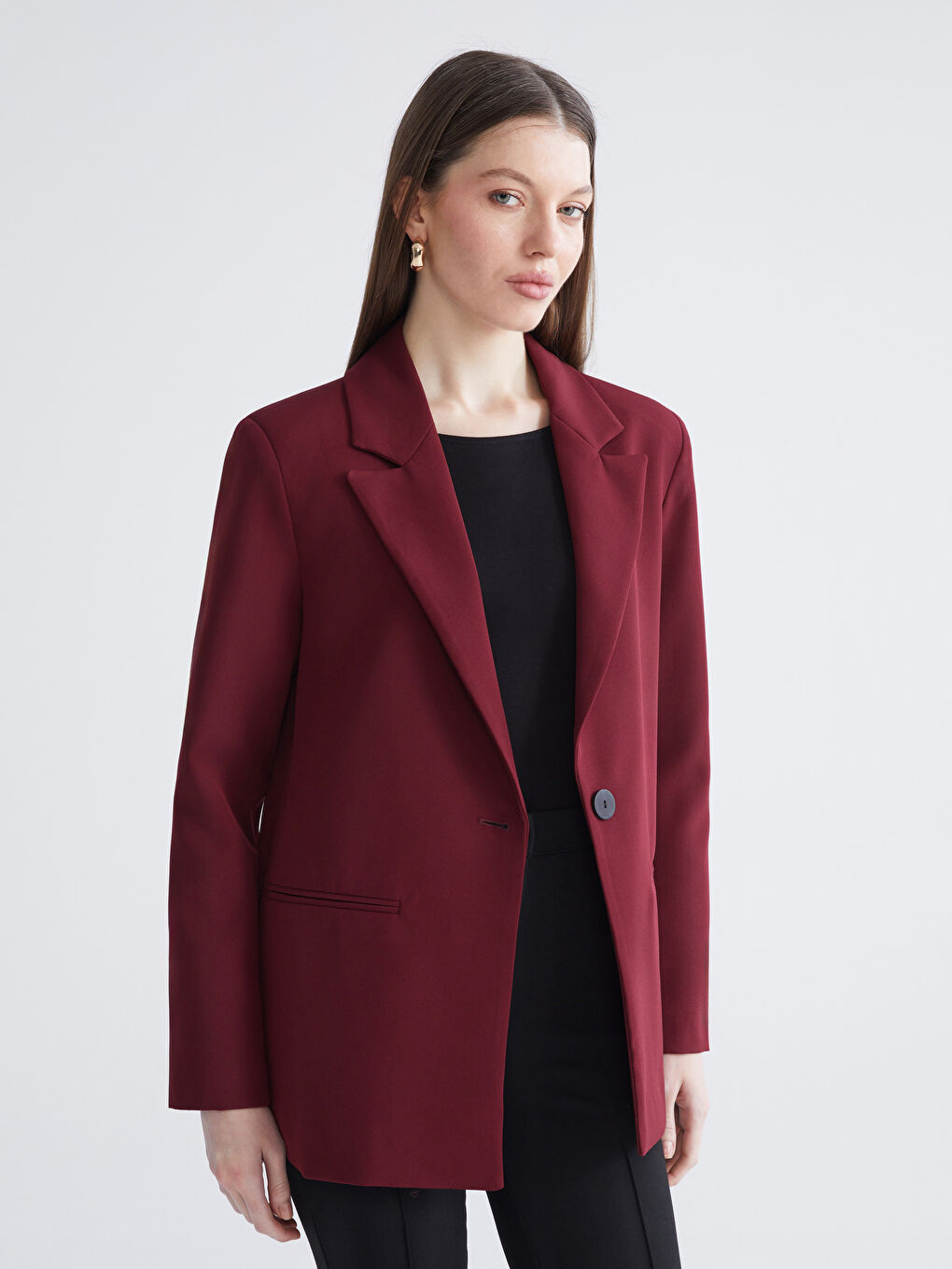 Kırmızı Kadın Blazer Ceket