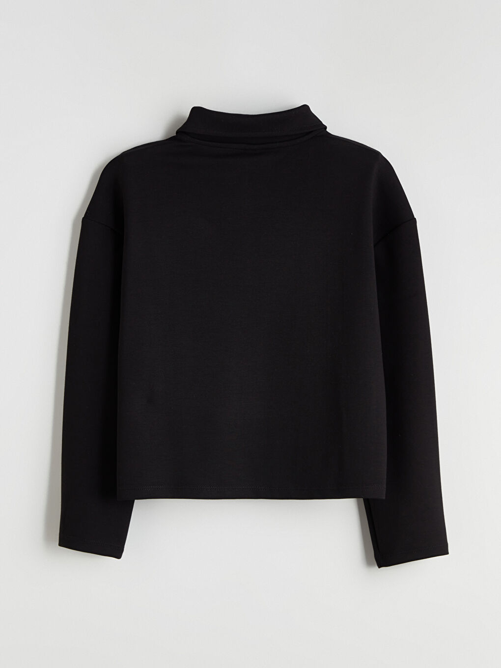 Siyah Kız Çocuk Polo Yaka Soft Touch Sweatshirt-1