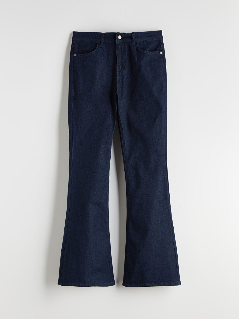 İndigo Flare Kadın Jean Pantolon-4