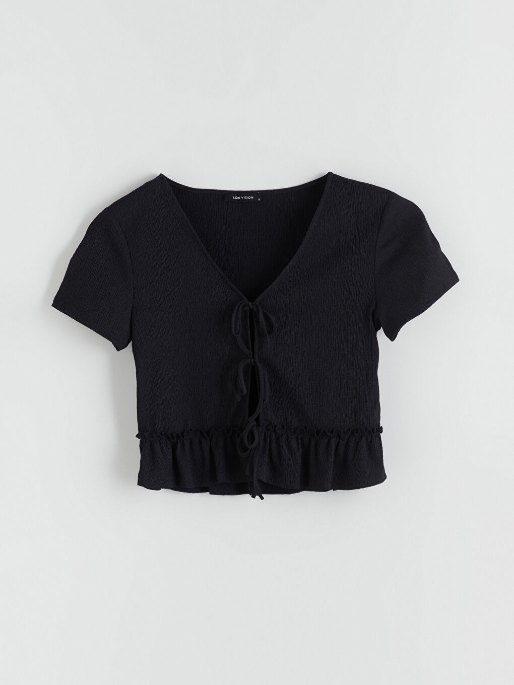 V Neck Textured Blouse-4
