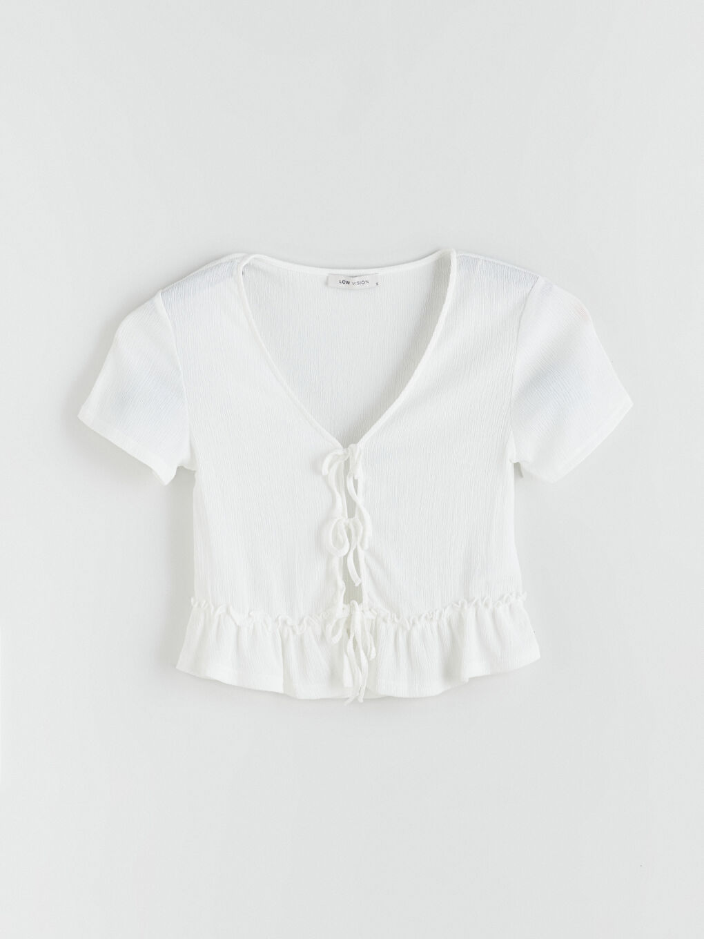 V Neck Textured Blouse-4