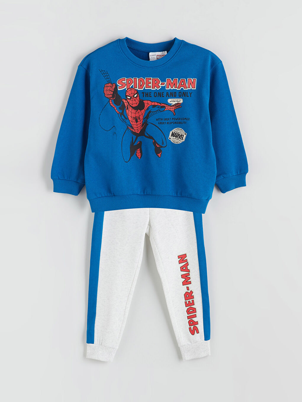 LCW Kids Crew Neck Spider-Man Printed Boys' Sweatshirt and Sweatpants 2-Piece Set -W5JR60Z1-HMA