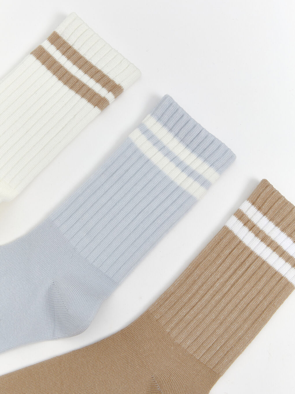 Gestreifte Knöchelsocken für Damen 3er-Pack-1