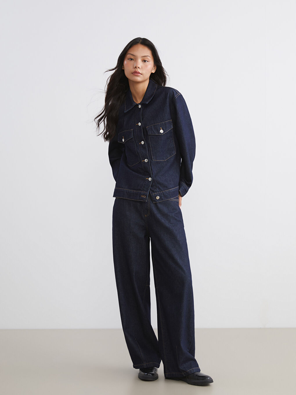 ياقة الجاكيط جاكيت جينز نساء-1