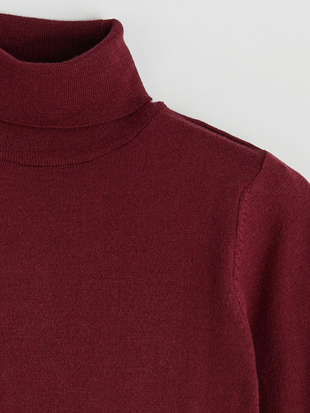 Bordo Balıkçı Yaka Kadın Triko Kazak-5