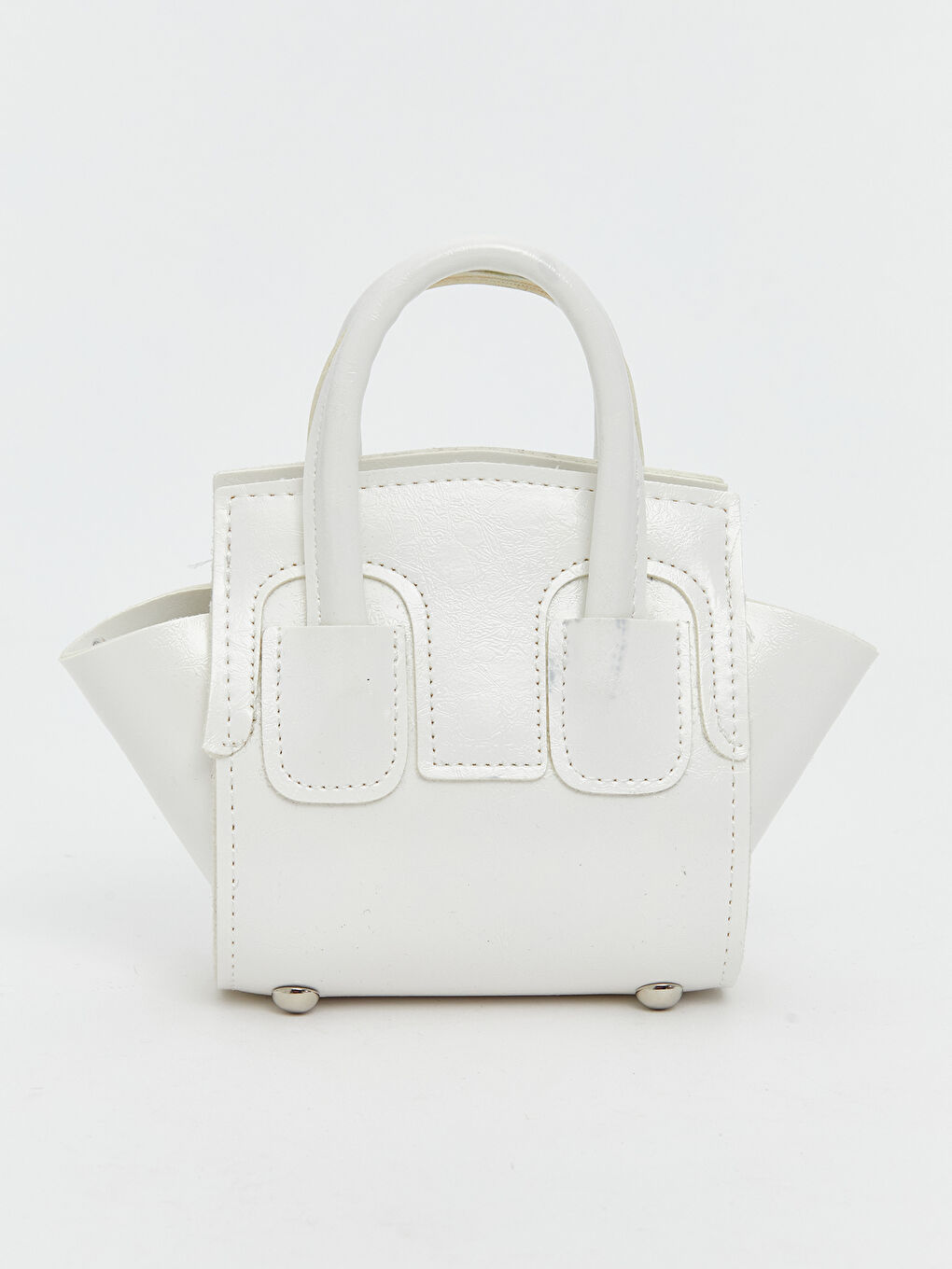 Beyaz Deri Görünümlü Kadın Omuz Çantası