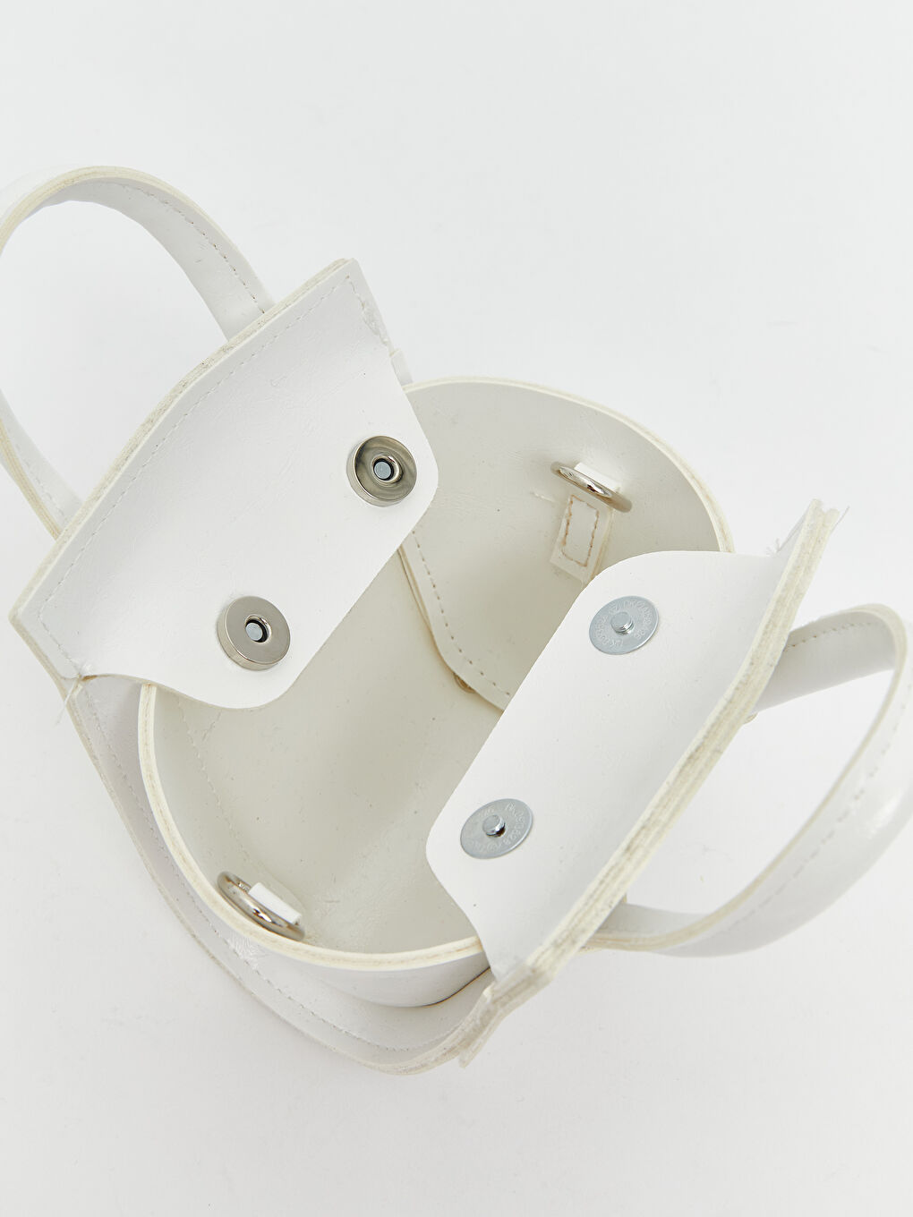 Beyaz Deri Görünümlü Kadın Omuz Çantası-2