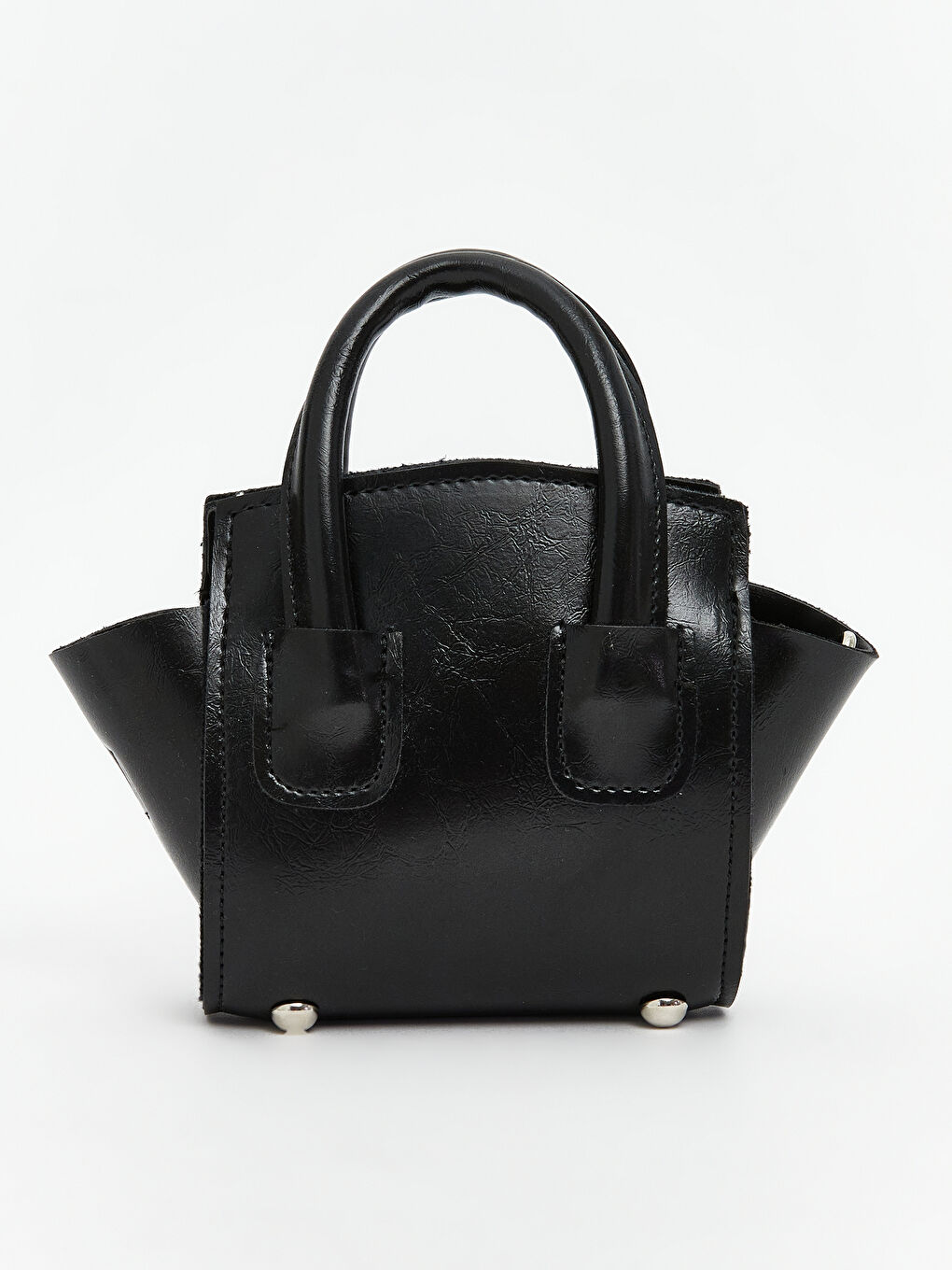 Siyah Deri Görünümlü Kadın Omuz Çantası