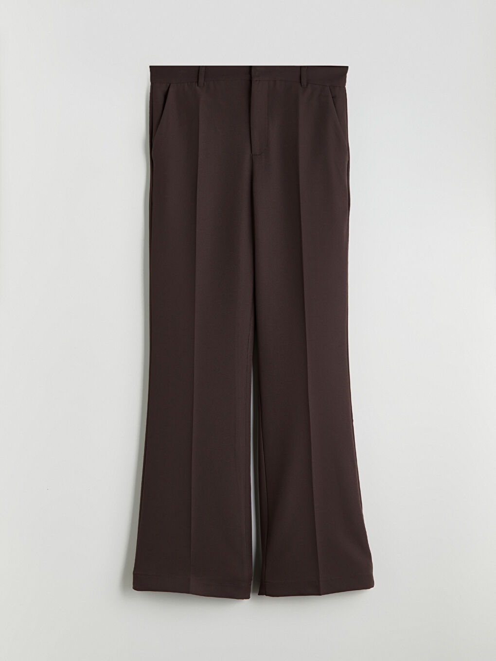 Kahverengi Standart Fit İspanyol Paça Kadın Pantolon-8