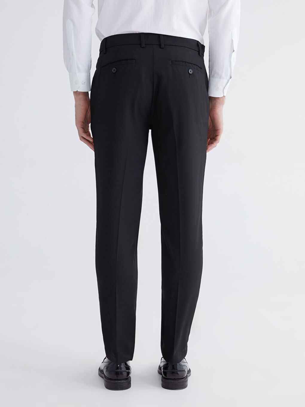 Siyah Slim Fit Gabardin Erkek Pantolon-3