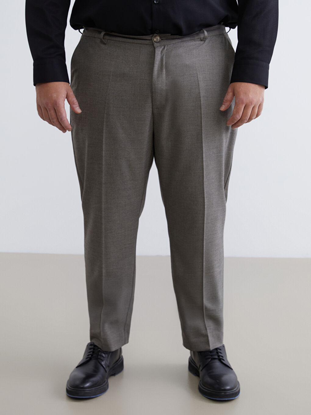 Bej Slim Fit Gabardin Erkek Pantolon-1