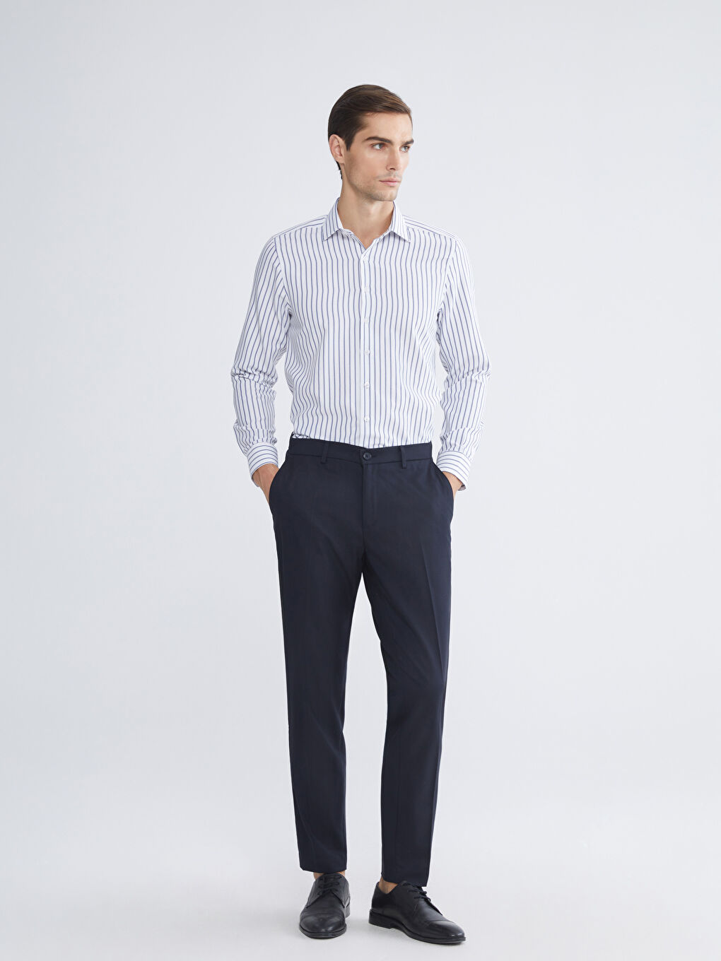 Lacivert Slim Fit Gabardin Erkek Pantolon