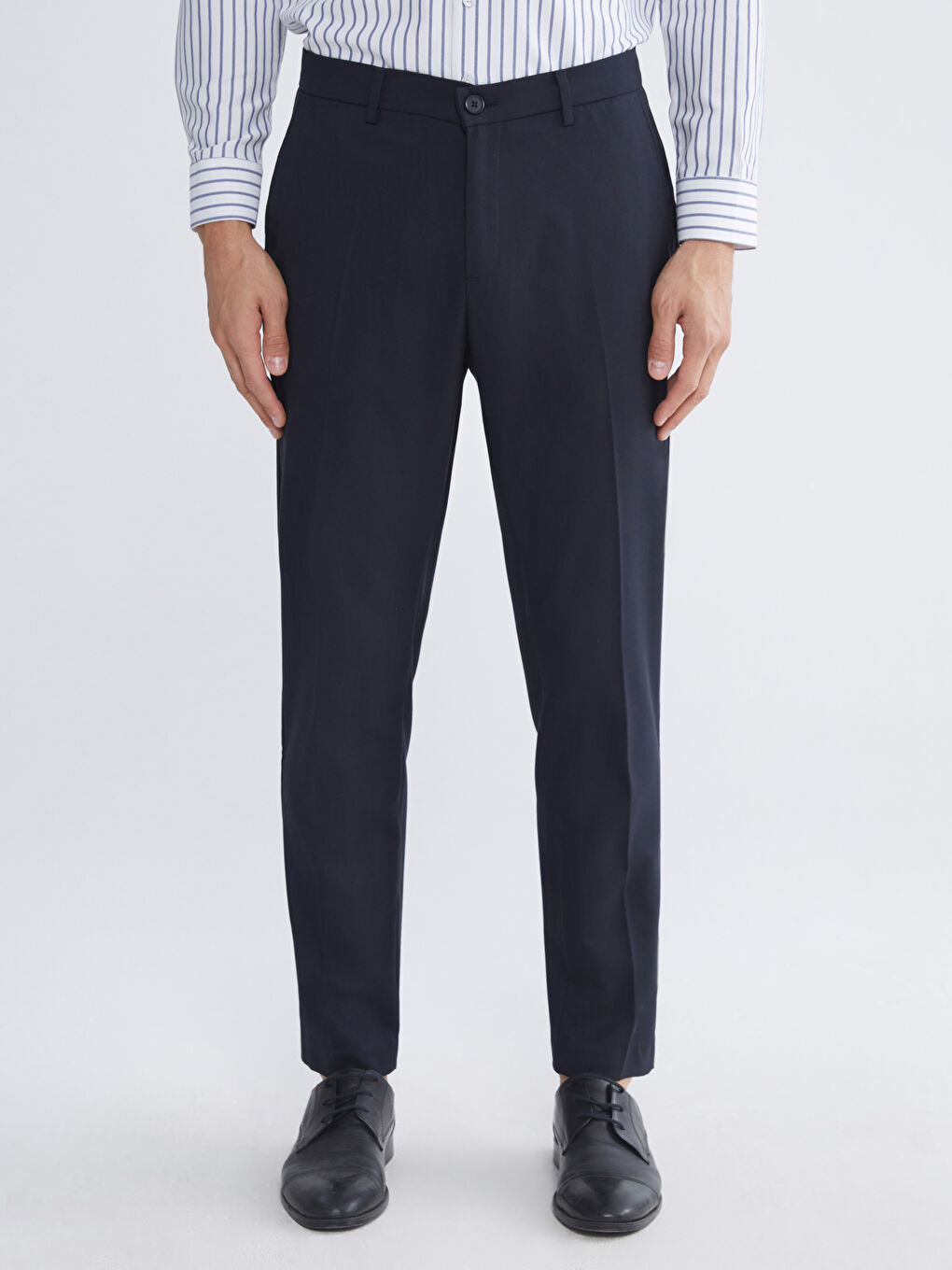 Lacivert Slim Fit Gabardin Erkek Pantolon-1