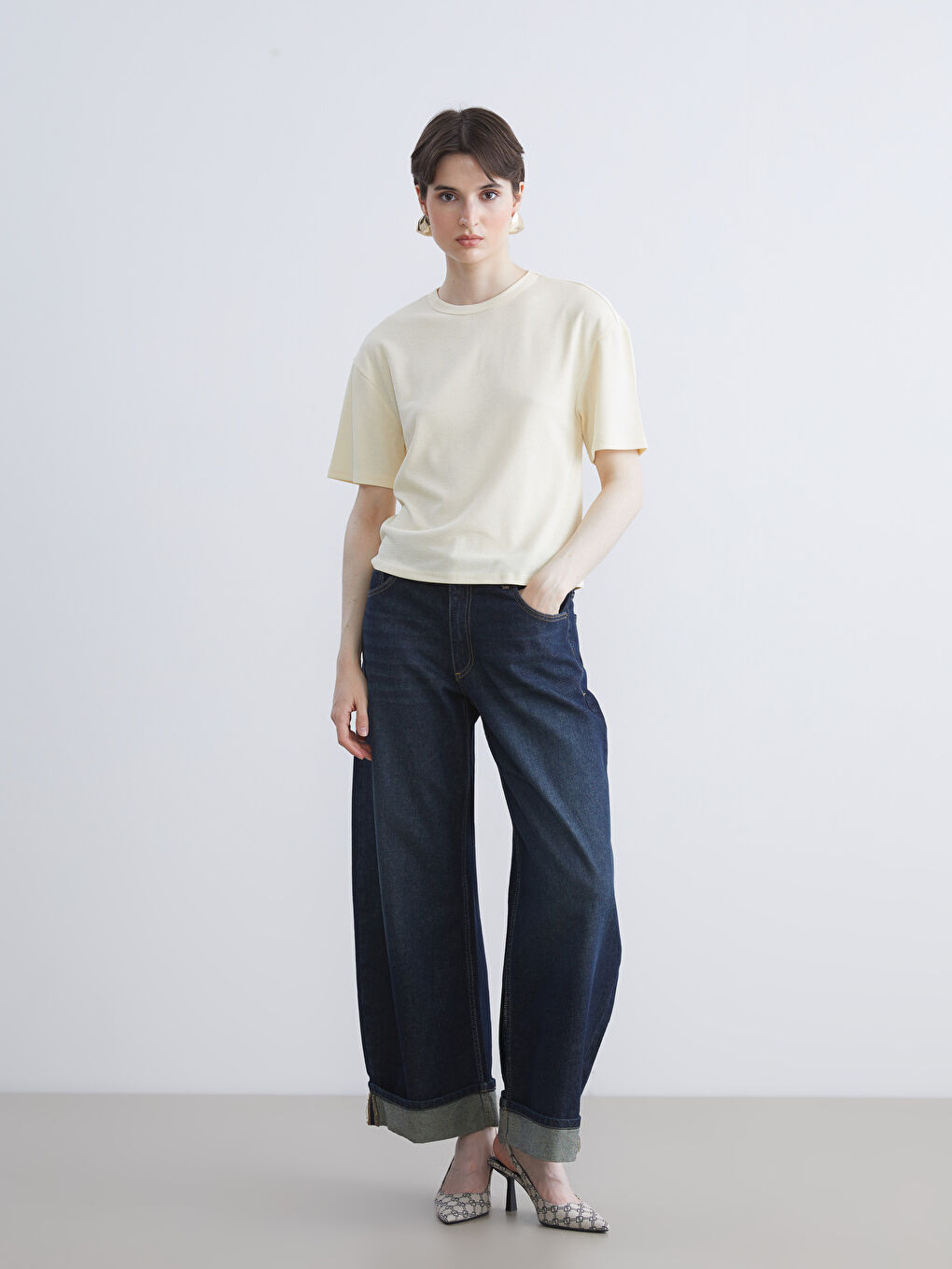 Crew Neck Textured Women's T-Shirt-1