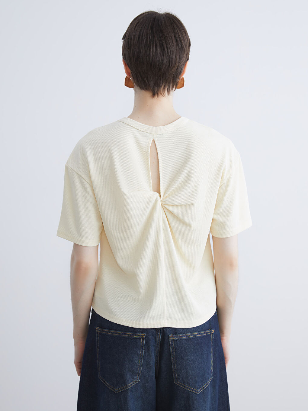 Crew Neck Textured Women's T-Shirt-3