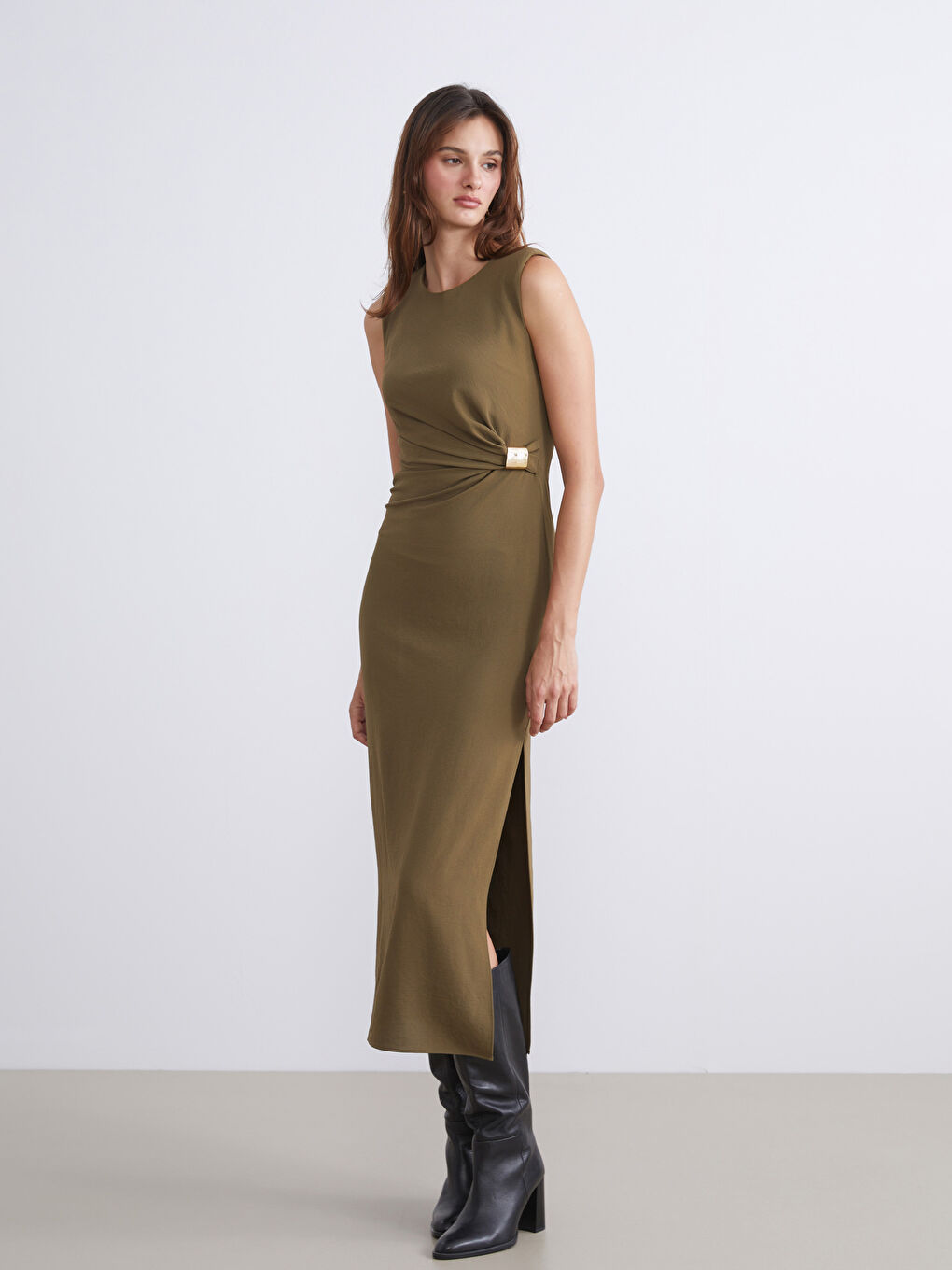 LCW Vision Woman KHAKI Dress -W5JS38Z8-CRR