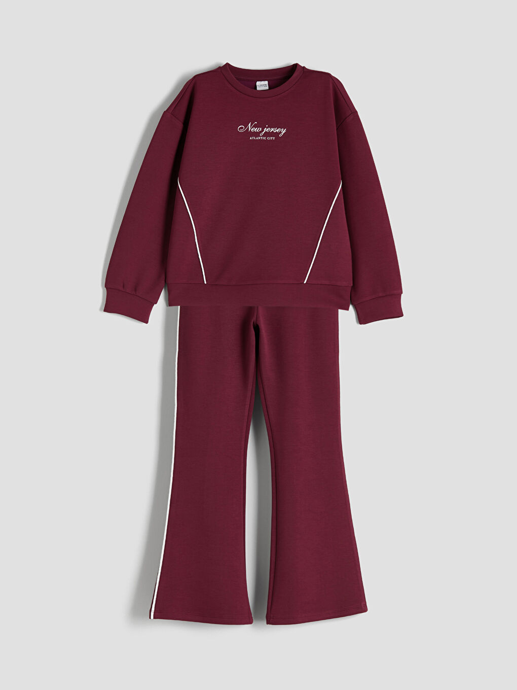 Crew Neck Girls' Sweatshirt and Pants-2