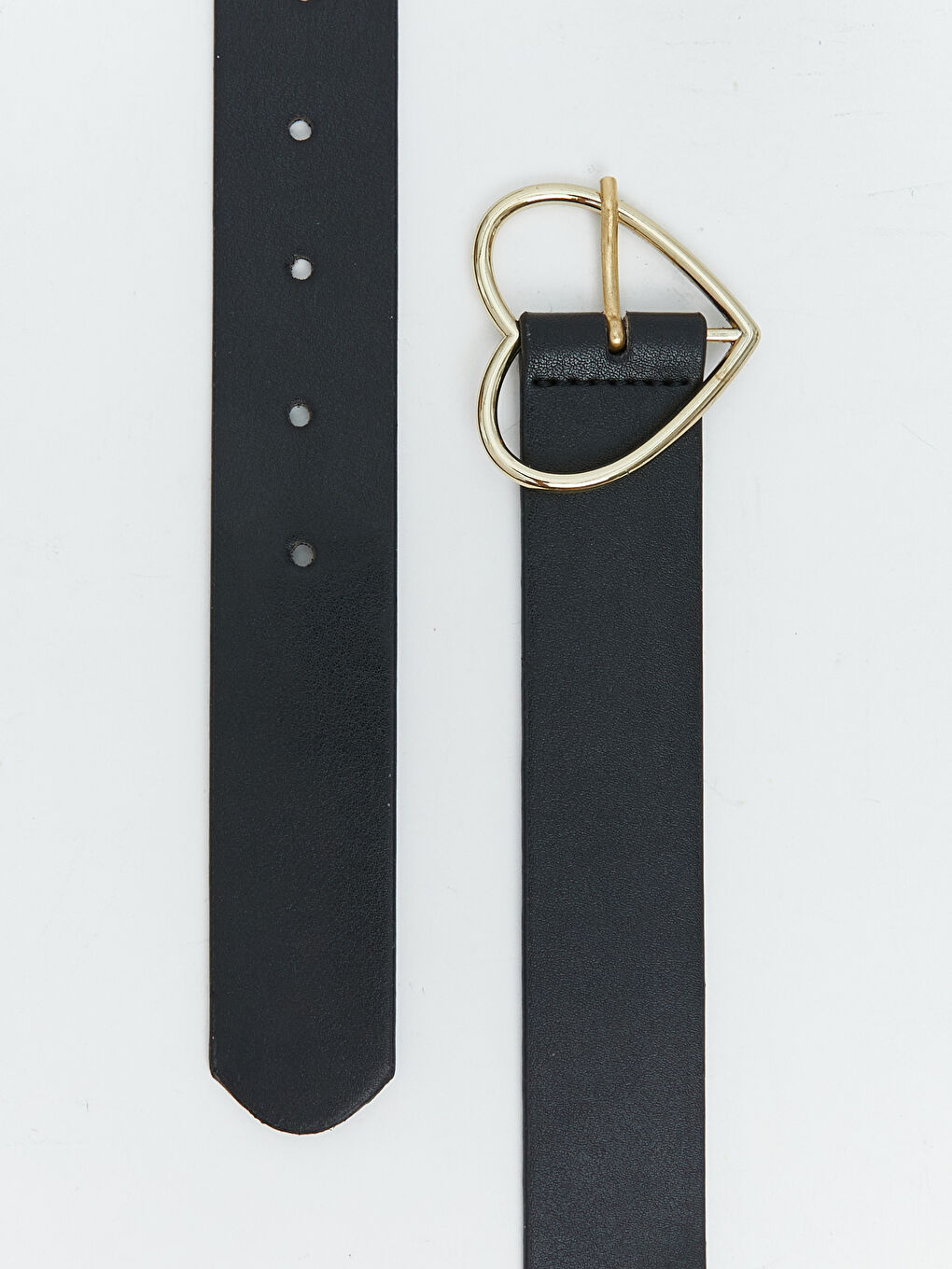 Siyah Kalp Desenli Deri Görünümlü Kız Çocuk Kemer-2