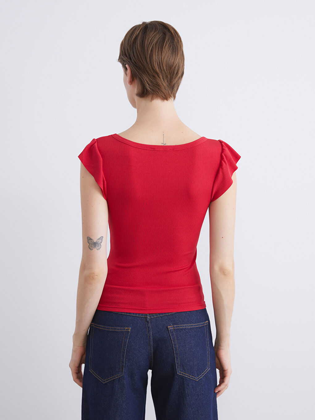 LCW Comfort V Neck Women's T-Shirt -W5JS45Z8-CZH