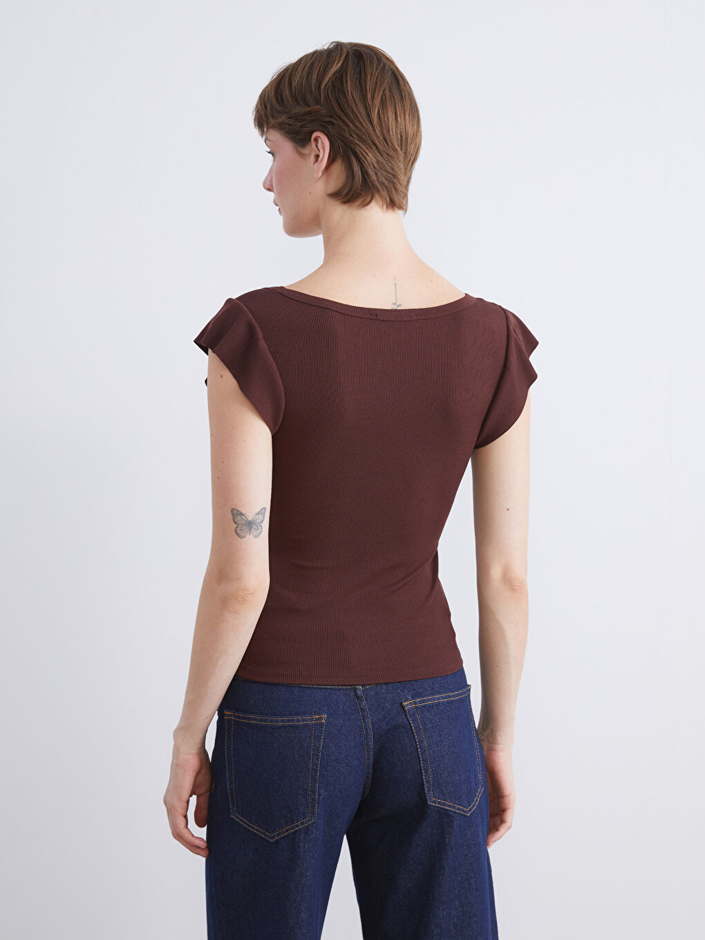 LCW Comfort V Neck Women's T-Shirt -W5JS45Z8-DGA