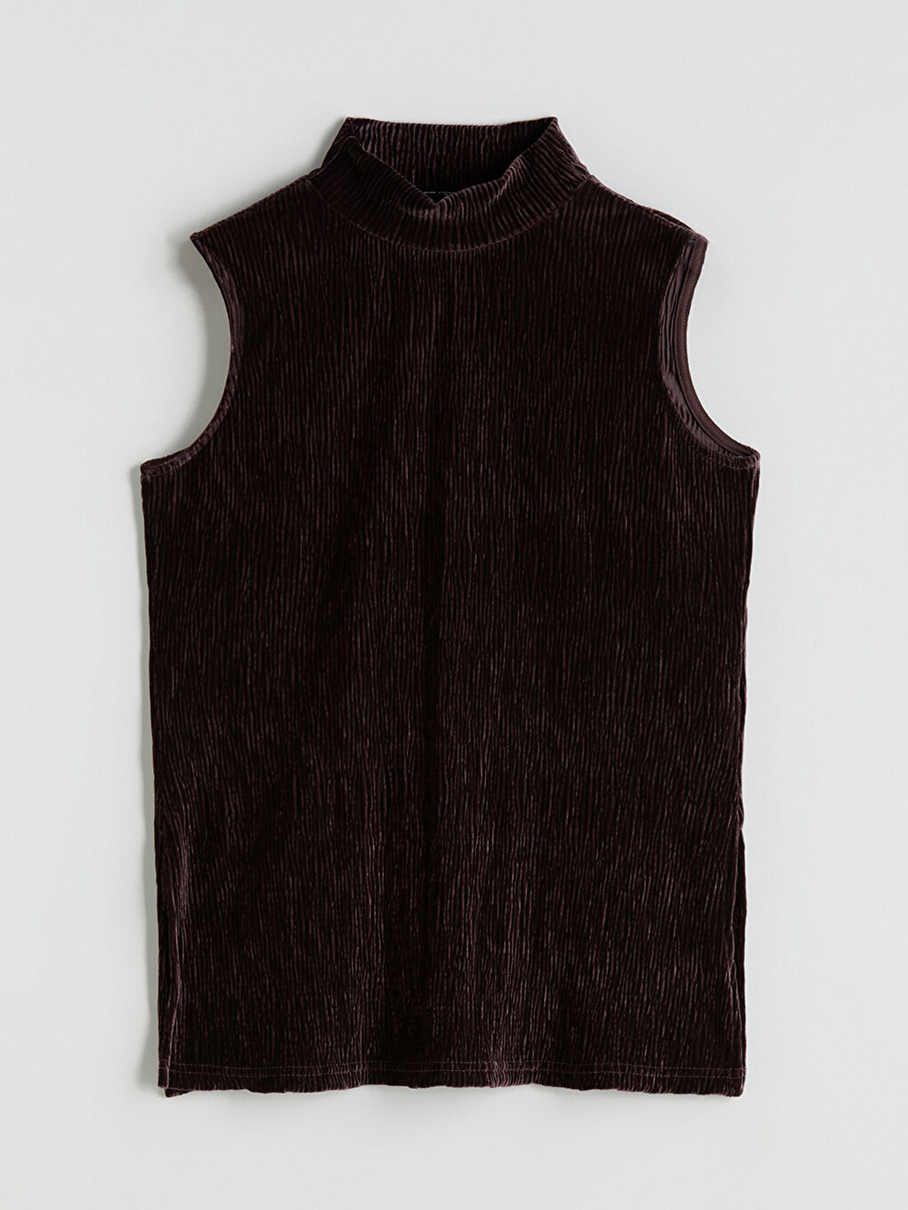 Funnel Neck Velvet Blouse-4