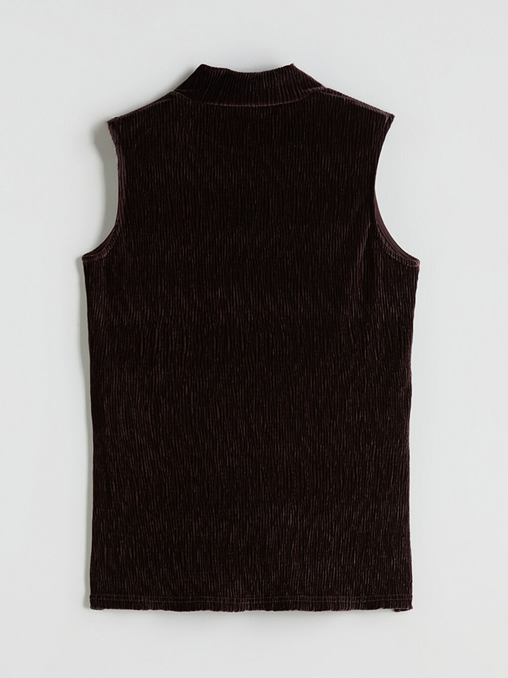 Funnel Neck Velvet Blouse-5