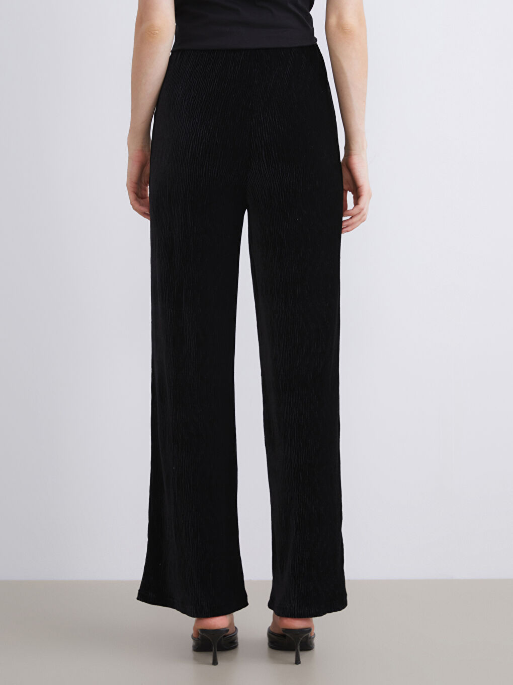Elasticated Waist Velvet Women's Trousers-3